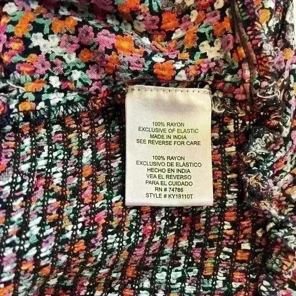 Patrons of Peace Floral Tie Front Peplum Crop Tank Top, EUC, Size S - Picture 6 of 7